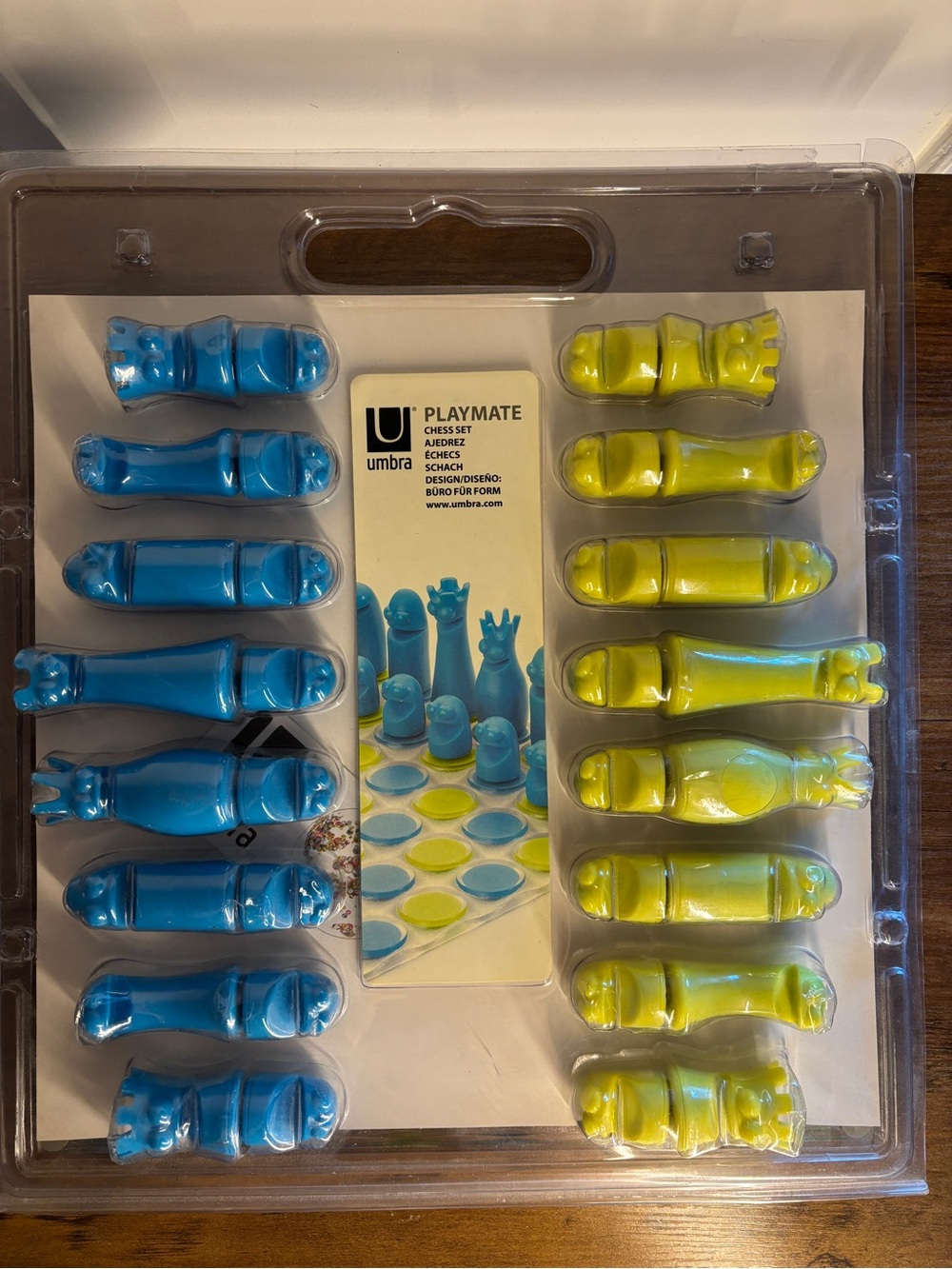 Umbra Playmate Kids Chess Set - Blue & Yellow Pieces